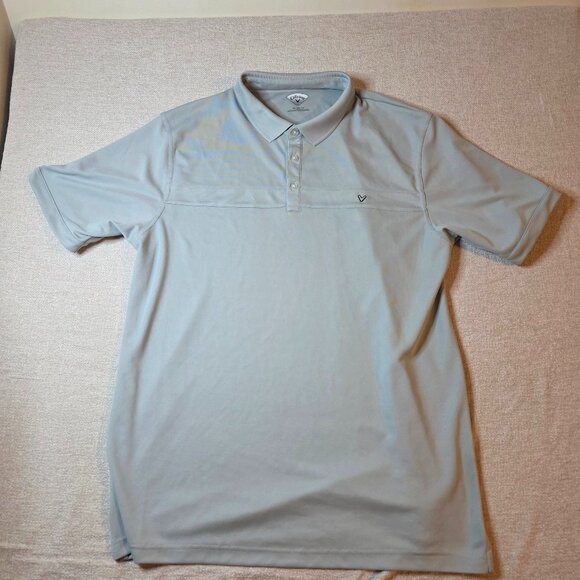 Callaway Golf Polo Shirt XXL Light Grey Performance Polyester Moisture Wicking M - Picture 1 of 6